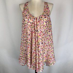 McGinn Floral Flouncy Top with Ruffle Back